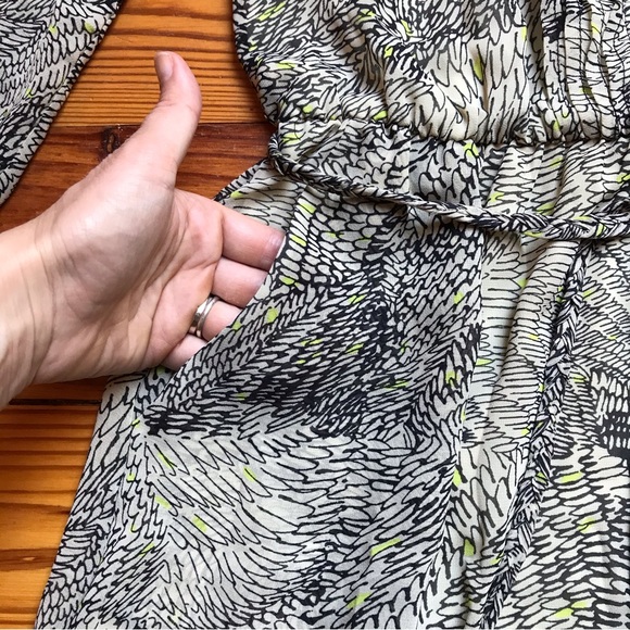 Daniel Rainn Black Yellow Beige Gathered Waist Dress, EUC, XS - Picture 12 of 16